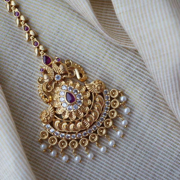 Heritage gold plated maang tikka TH259