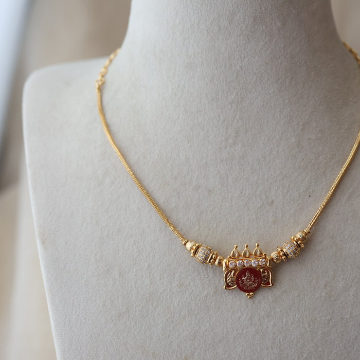 Heritage gold plated coin short necklace with earrings H7923