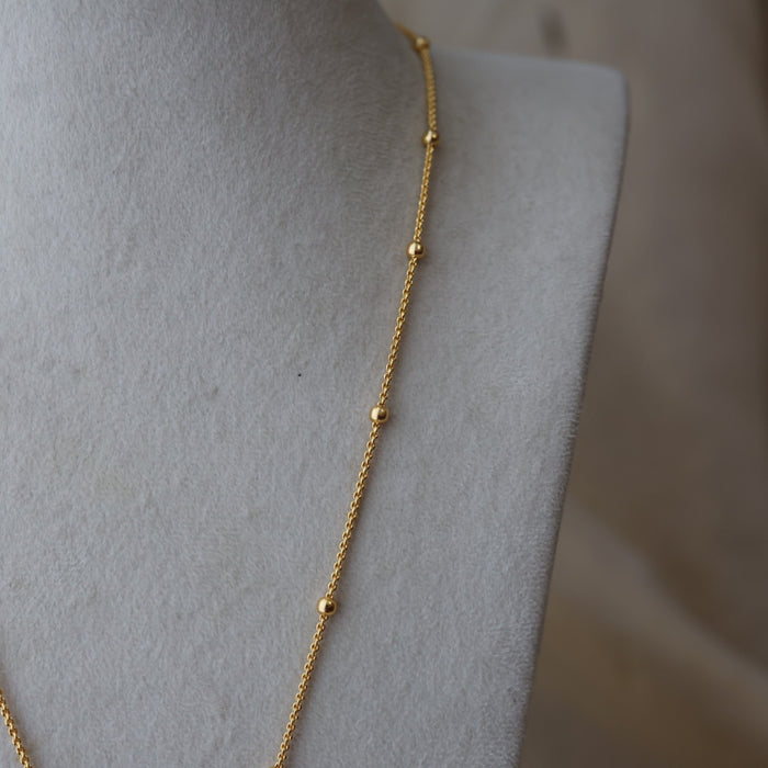 Heritage gold plated white stone padakam long necklace HP927