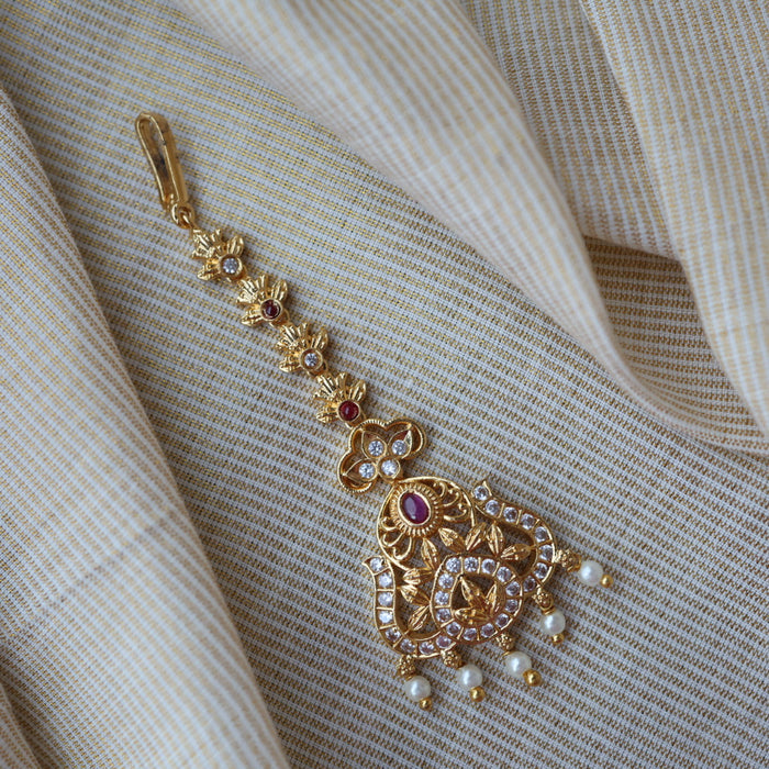 Heritage gold plated maang TH178