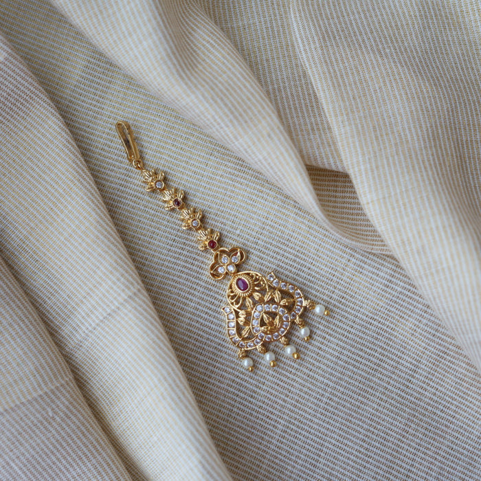 Heritage gold plated maang TH178