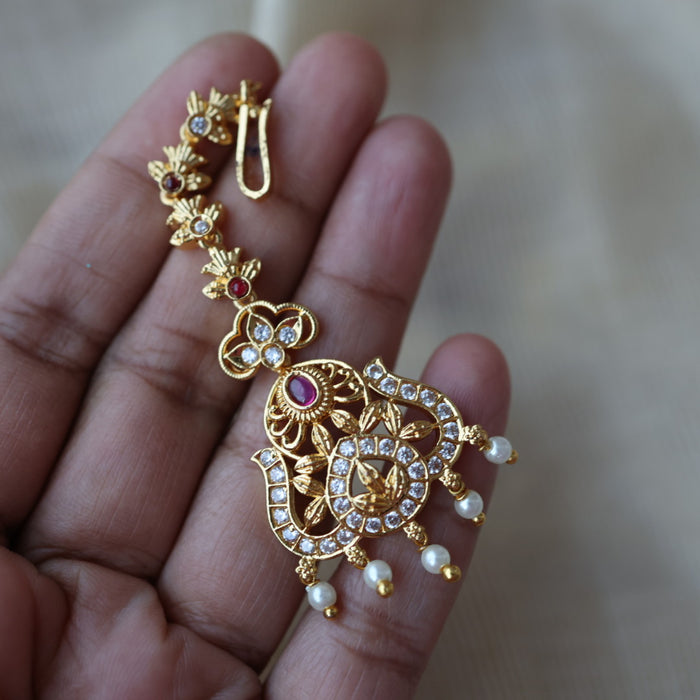 Heritage gold plated maang TH178