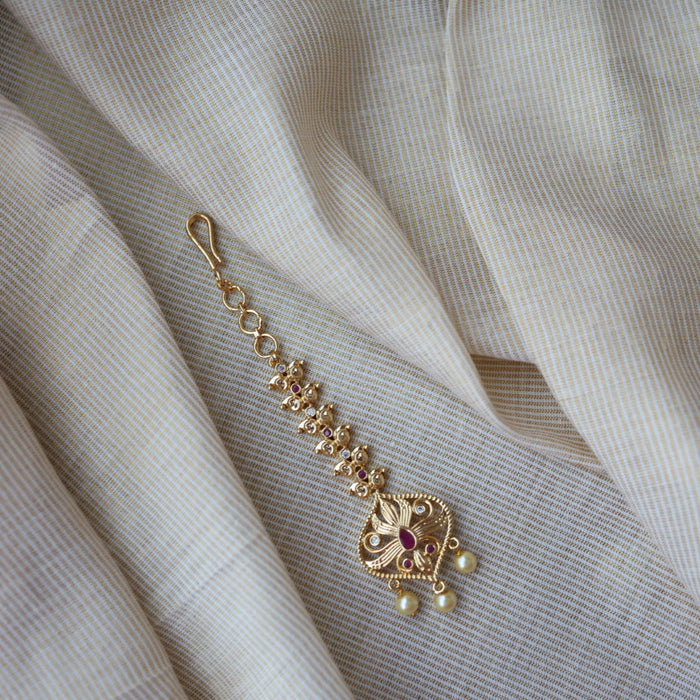 Heritage gold plated maang TH1311