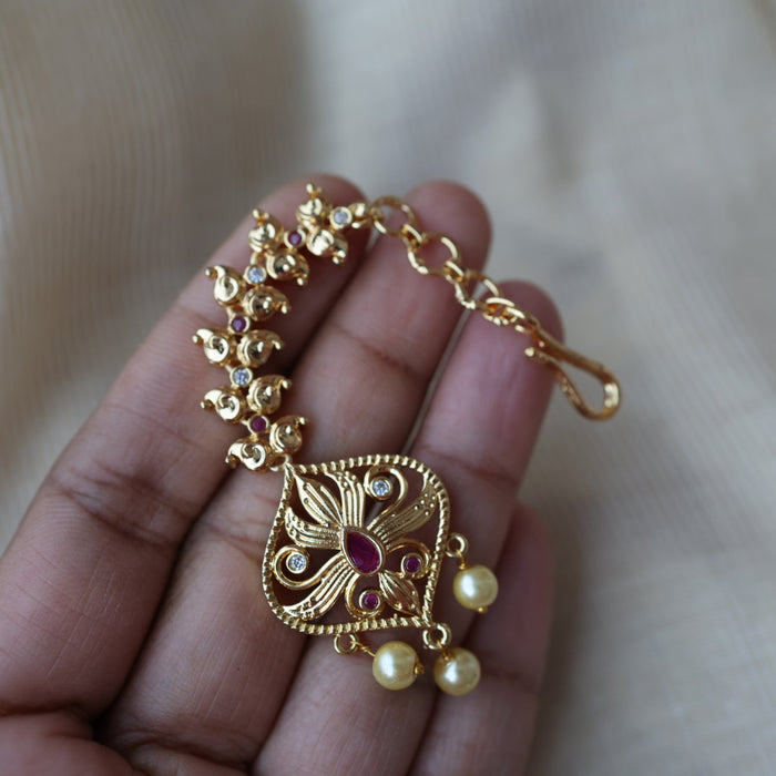 Heritage gold plated maang TH1311