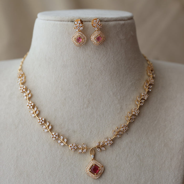 Heritage simple short necklace and earrings H7389