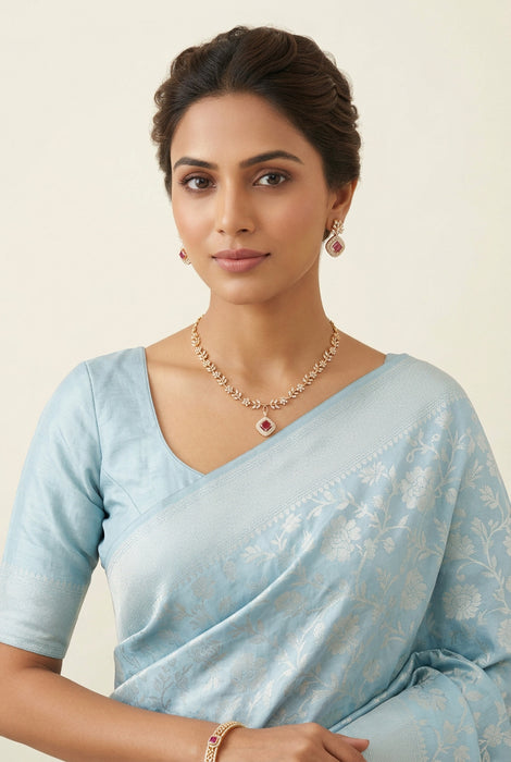 Heritage simple short necklace and earrings H7389