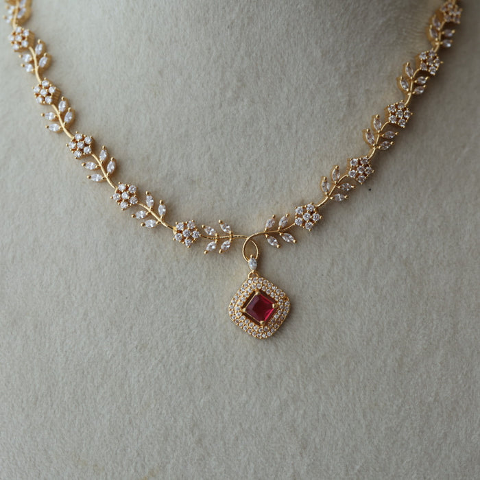 Heritage simple short necklace and earrings H7389