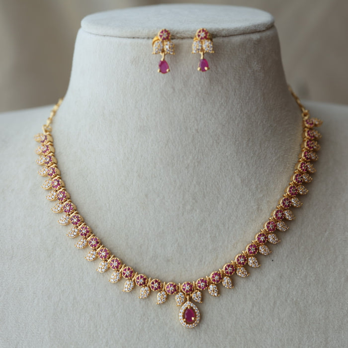 Heritage simple mango design short necklace and earrings H344