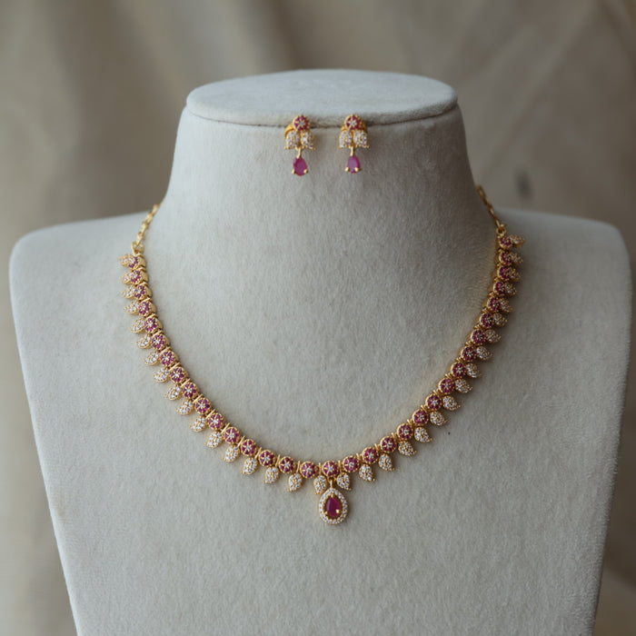 Heritage simple mango design short necklace and earrings H344