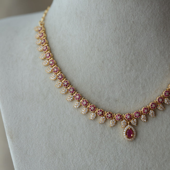 Heritage simple mango design short necklace and earrings H344