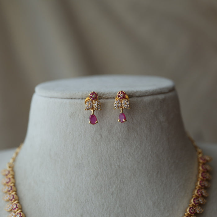Heritage simple mango design short necklace and earrings H344