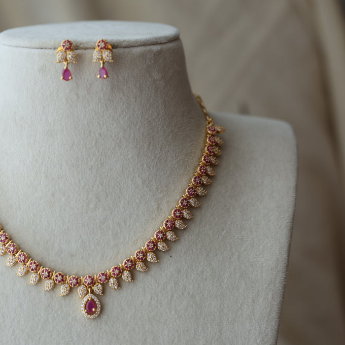 Heritage simple mango design short necklace and earrings H344