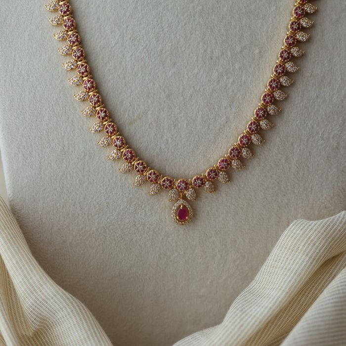 Heritage simple mango design long necklace and earrings H2444