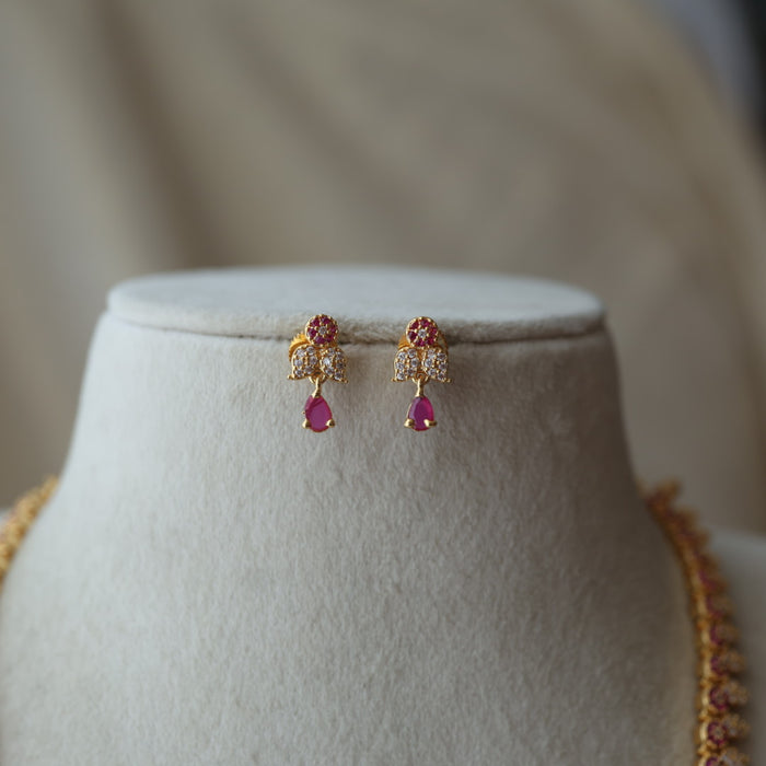 Heritage simple mango design long necklace and earrings H2444