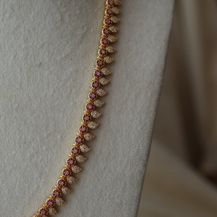 Heritage simple mango design long necklace and earrings H2444