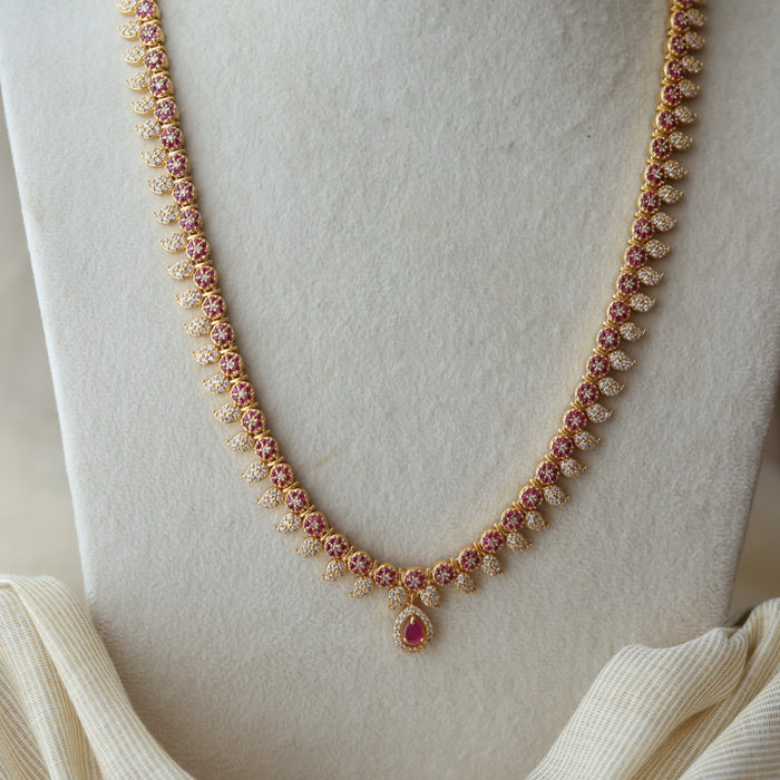 Heritage simple mango design long necklace and earrings H2444
