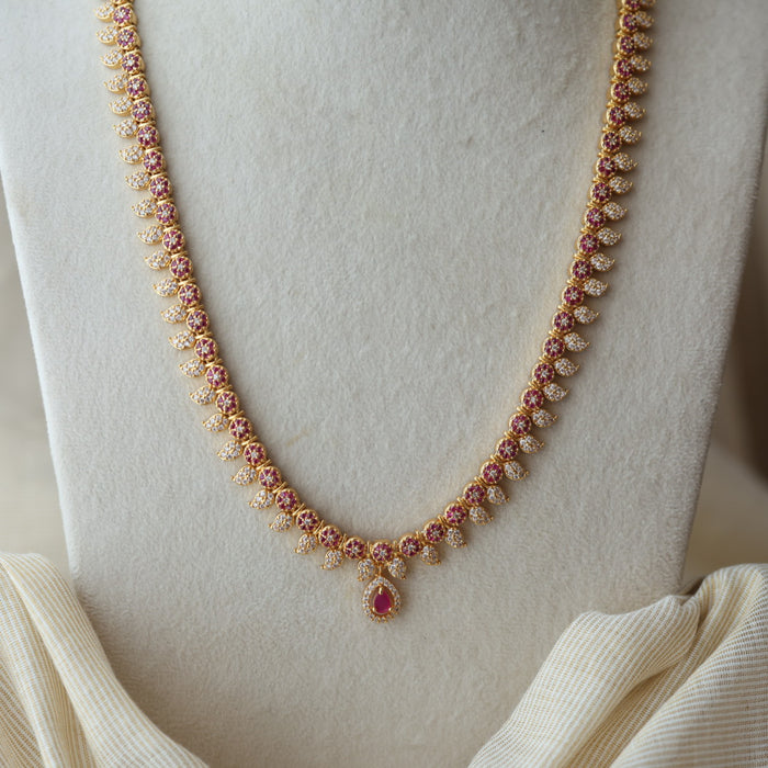 Heritage simple mango design long necklace and earrings H2444