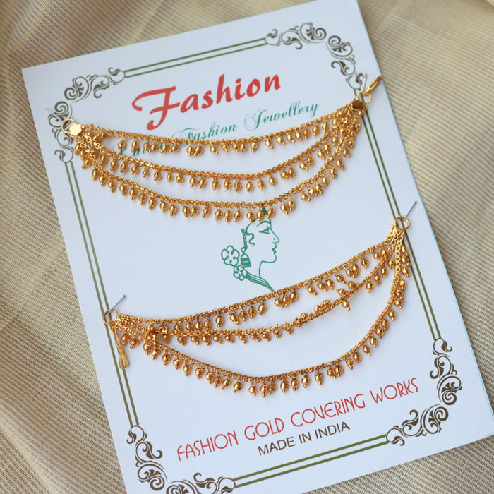 Heritage 2 layer gold mattal ear accessories HM1257