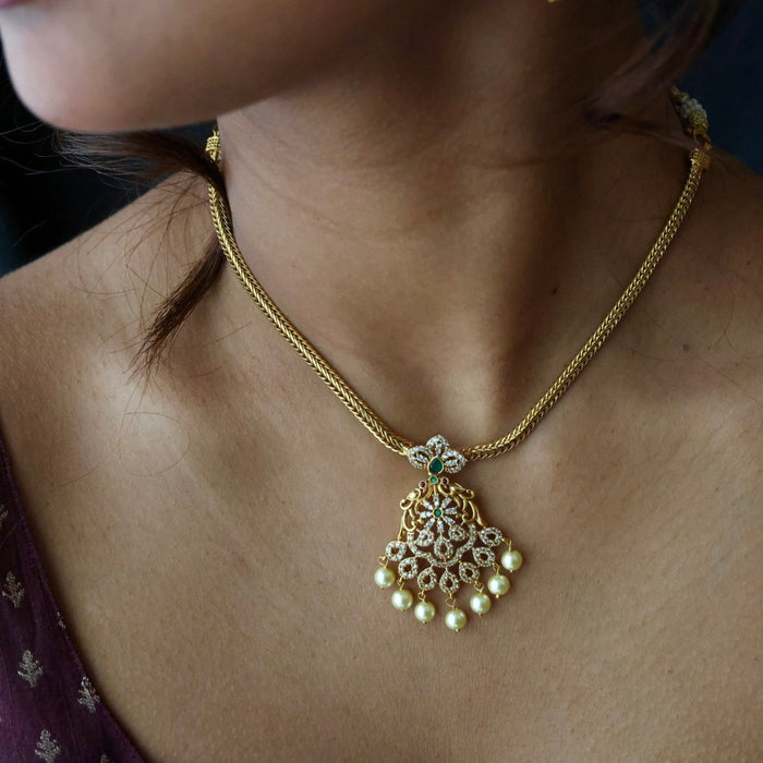 Antique simple short necklace and earrings TTS4322