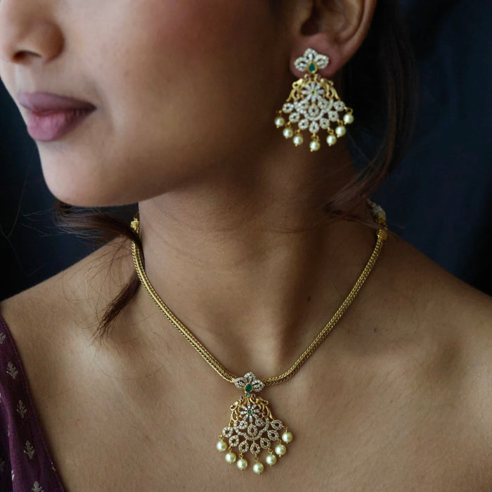 Antique simple short necklace and earrings TTS4322