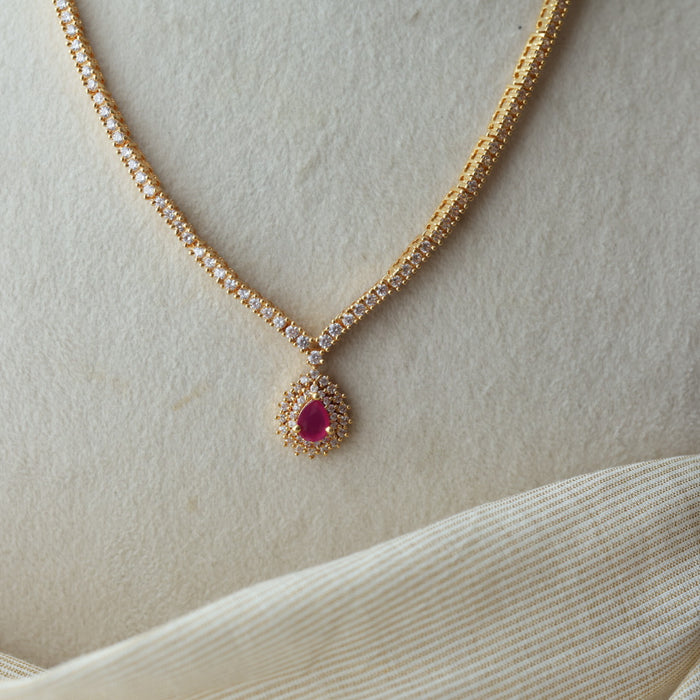 Heritage simple design long necklace and earrings HL344