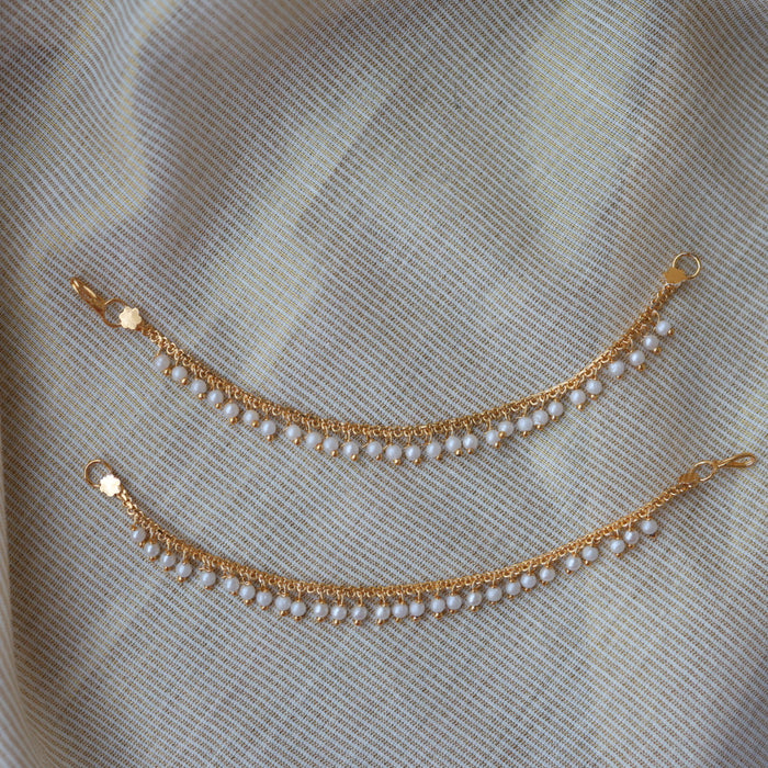 Heritage 2 layer gold and pearl mattal ear accessories HM1875