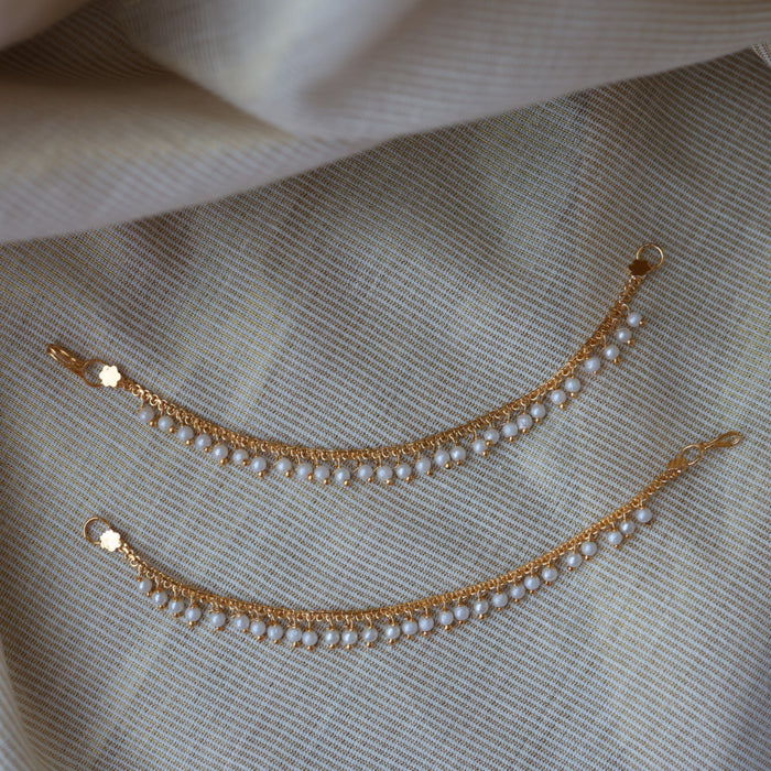 Heritage 2 layer gold and pearl mattal ear accessories HM1875
