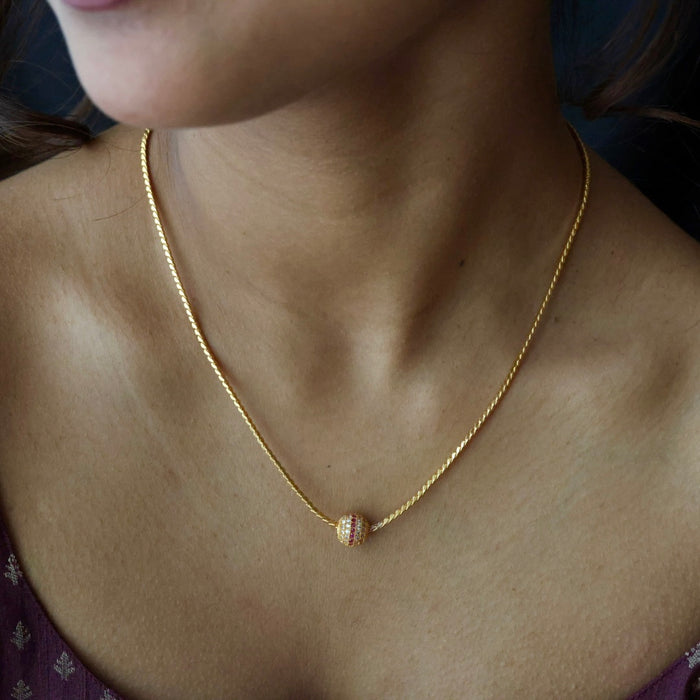 Heritage gold plated simple chain necklace HC5268