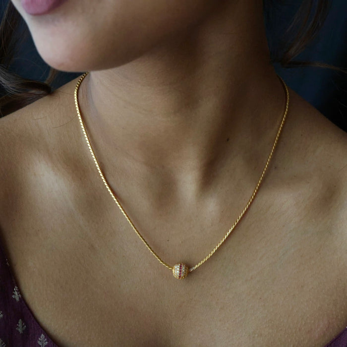 Heritage gold plated simple chain necklace HC5268