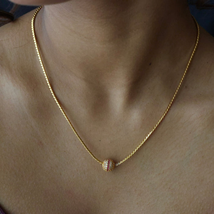 Heritage gold plated simple chain necklace HC5268