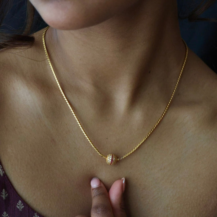 Heritage gold plated simple chain necklace HC5268