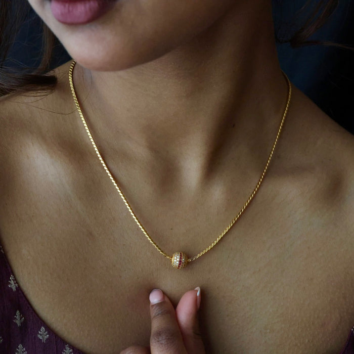 Heritage gold plated simple chain necklace HC5268