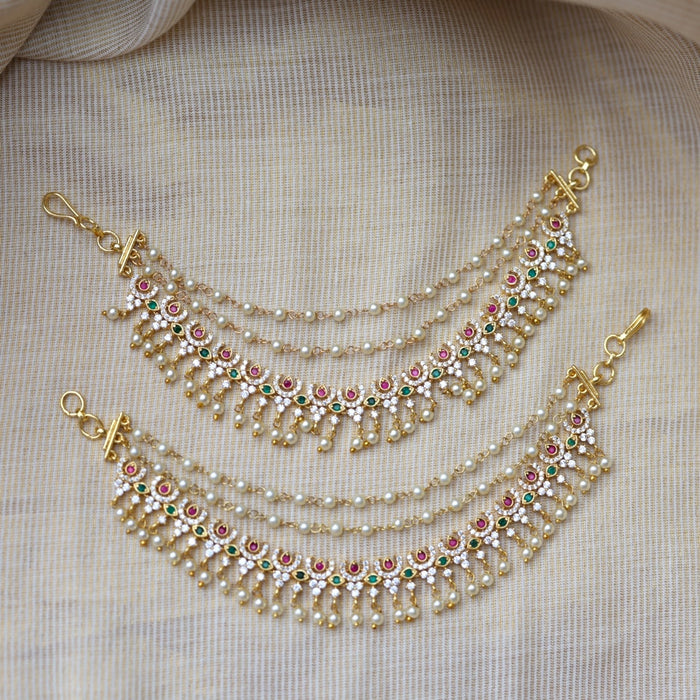 Heritage Gold Plated Mattal Ear Accessories | Bridal & Traditional Jewellery UK HM5323