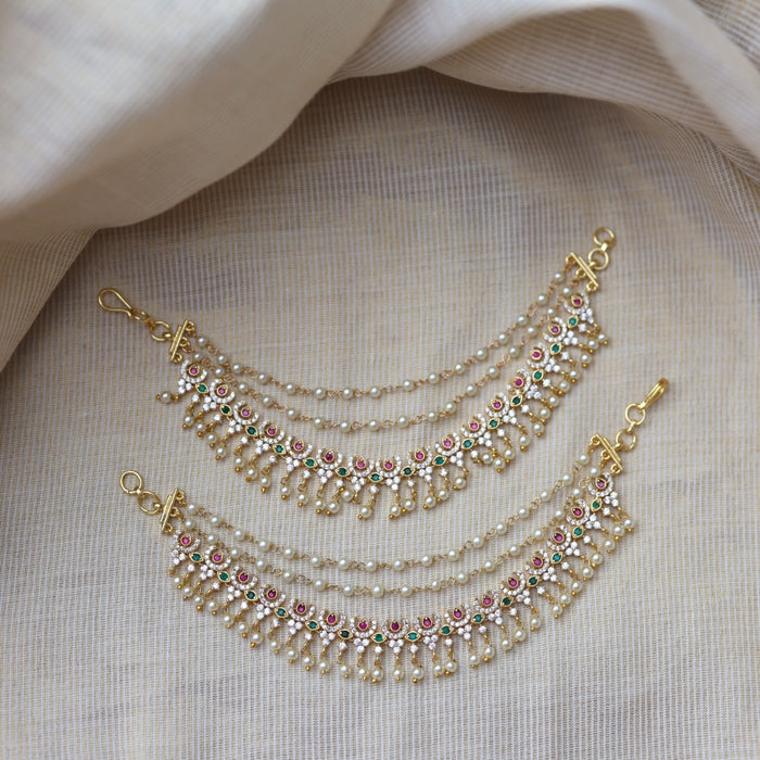 Heritage Gold Plated Mattal Ear Accessories | Bridal & Traditional Jewellery UK HM5323