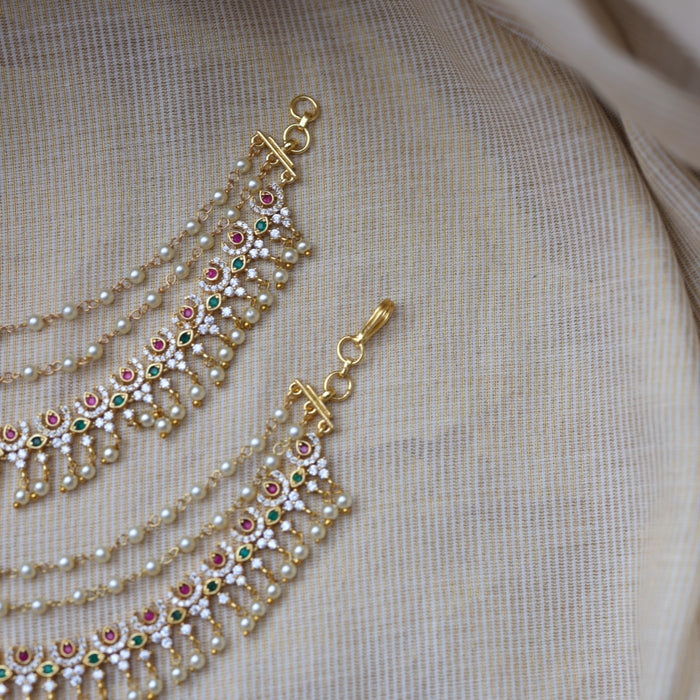 Heritage Gold Plated Mattal Ear Accessories | Bridal & Traditional Jewellery UK HM5323