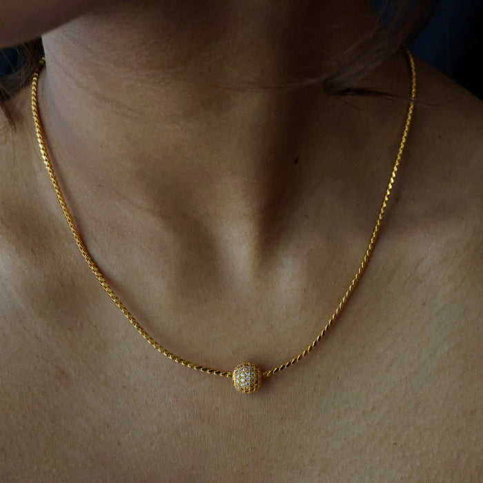 Heritage gold plated simple chain necklace HC3268