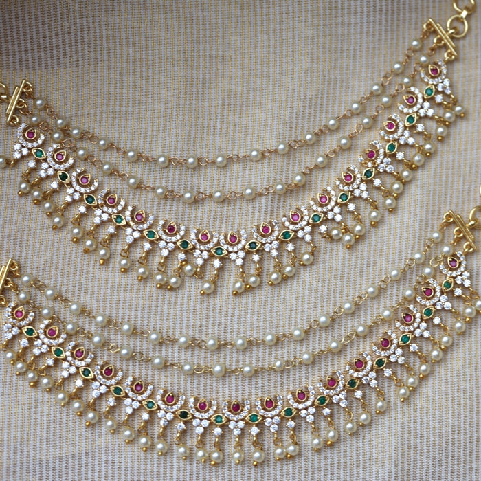 Heritage Gold Plated Mattal Ear Accessories | Bridal & Traditional Jewellery UK HM5323