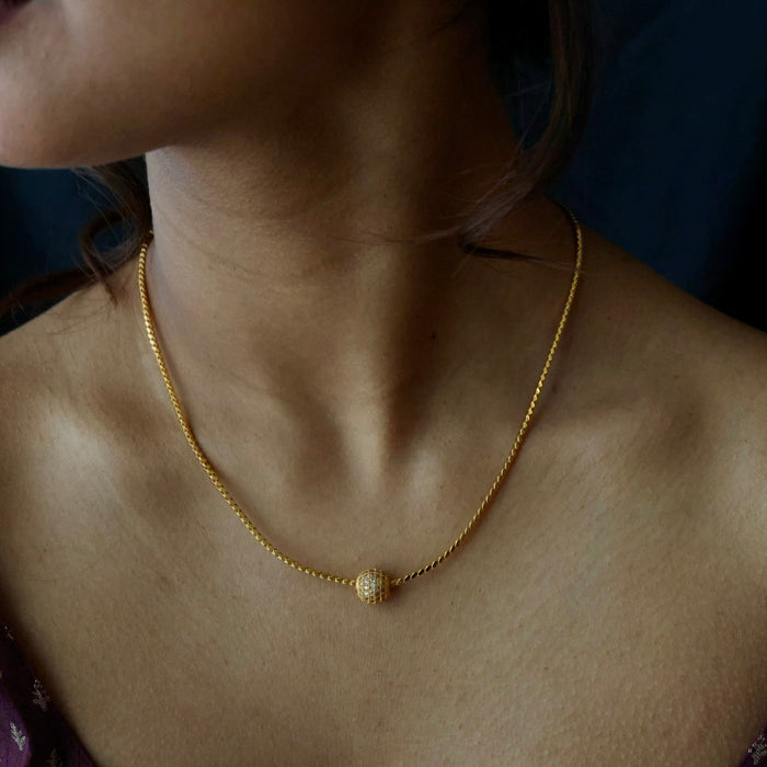 Heritage gold plated simple chain necklace HC3268