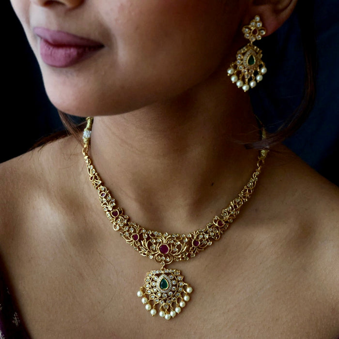 Antique simple design short necklace TTS4987