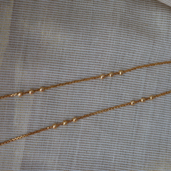 Heritage gold traditional simple stone anklet HAN002