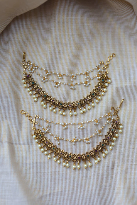 Antique 3 layer Mattal Ear Accessories | Bridal & Traditional Jewellery UK AM5421