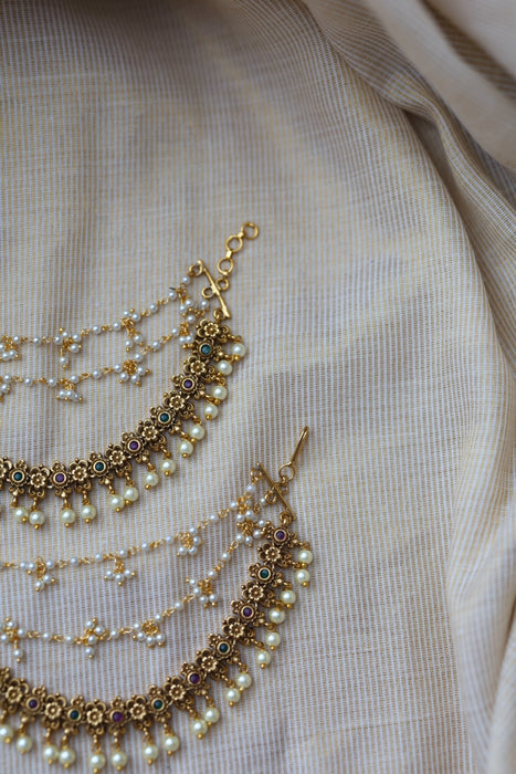 Antique 3 layer Mattal Ear Accessories | Bridal & Traditional Jewellery UK AM5421