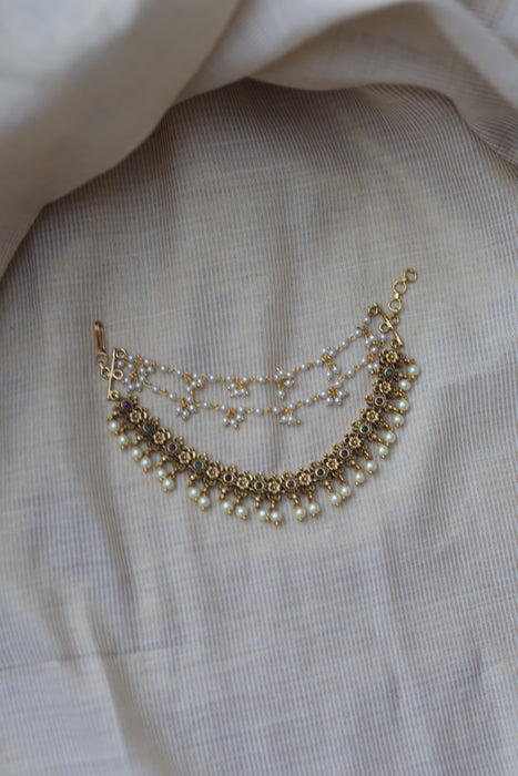 Antique 3 layer Mattal Ear Accessories | Bridal & Traditional Jewellery UK AM5421