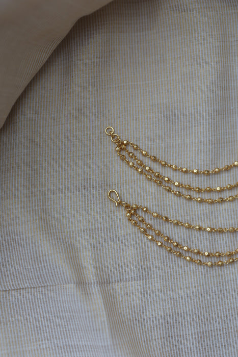 Heritage Gold Plated 3 layer Mattal Ear Accessories | Bridal & Traditional Jewellery UK HM5421