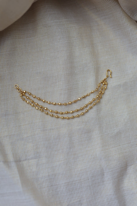 Heritage Gold Plated 3 layer Mattal Ear Accessories | Bridal & Traditional Jewellery UK HM5421