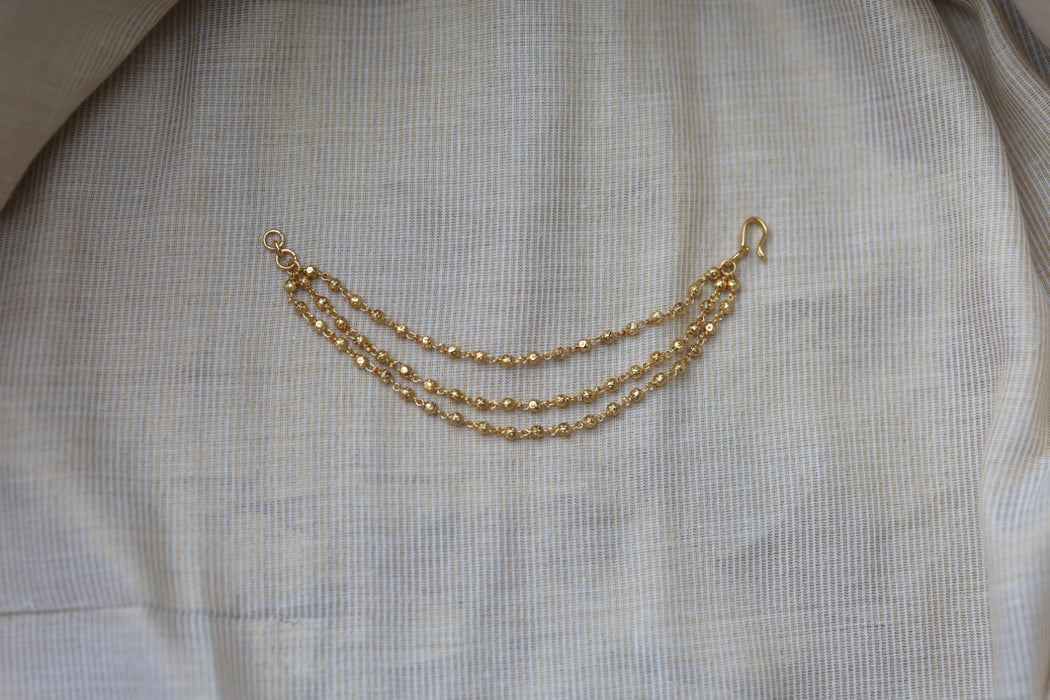 Heritage Gold Plated 3 layer Mattal Ear Accessories | Bridal & Traditional Jewellery UK HM5421