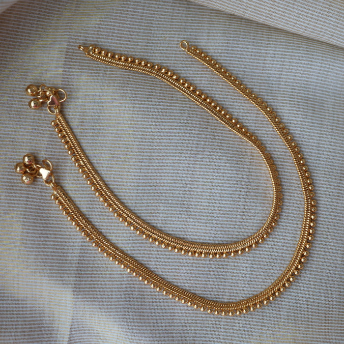 Heritage gold traditional simple gold anklet HAN120