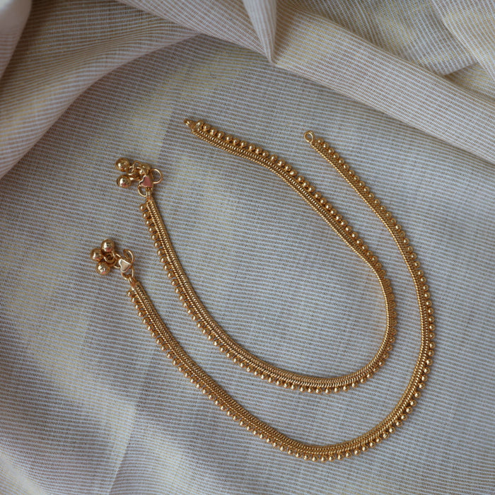 Heritage gold traditional simple gold anklet HAN120
