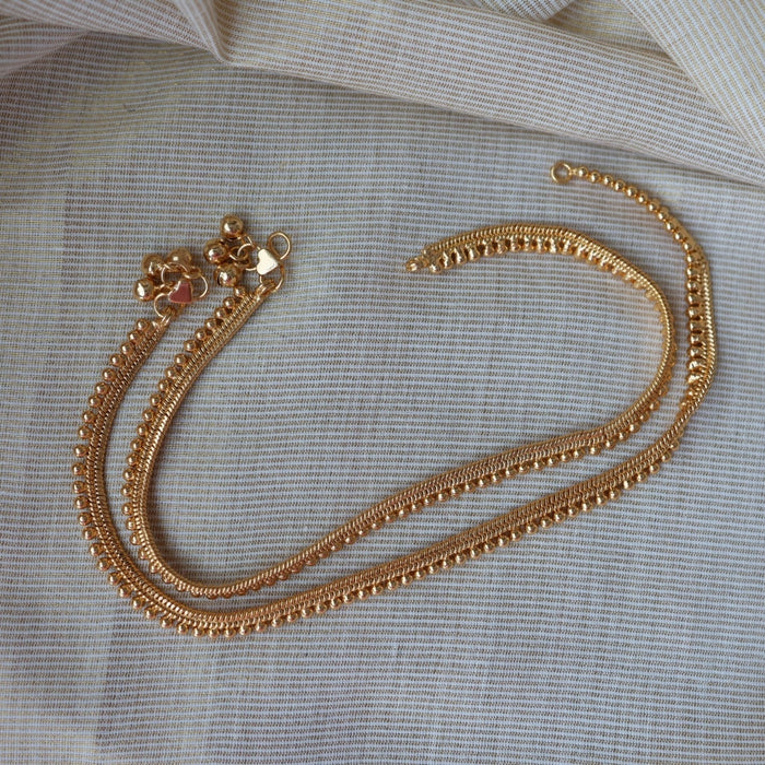 Heritage gold traditional simple gold anklet HAN120