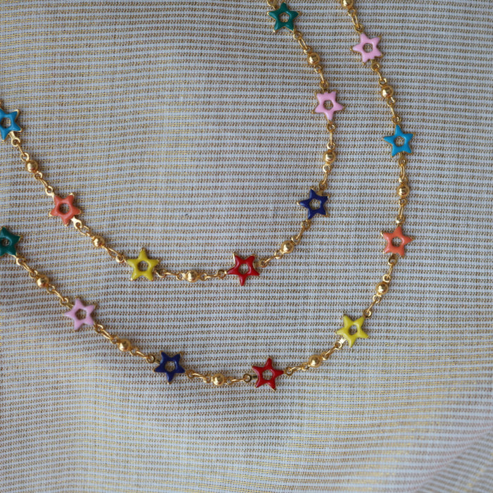 Heritage gold traditional simple stone anklet HAN1623